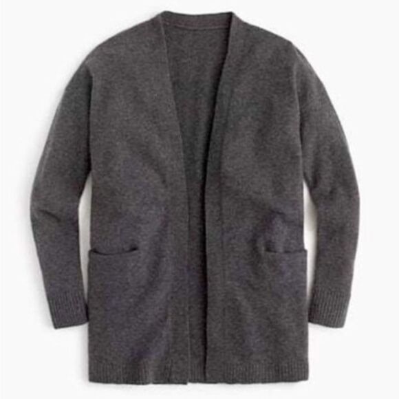 Jcrew charcoal soft supercozy wool alpaca blend long cardigan - Picture 1 of 5